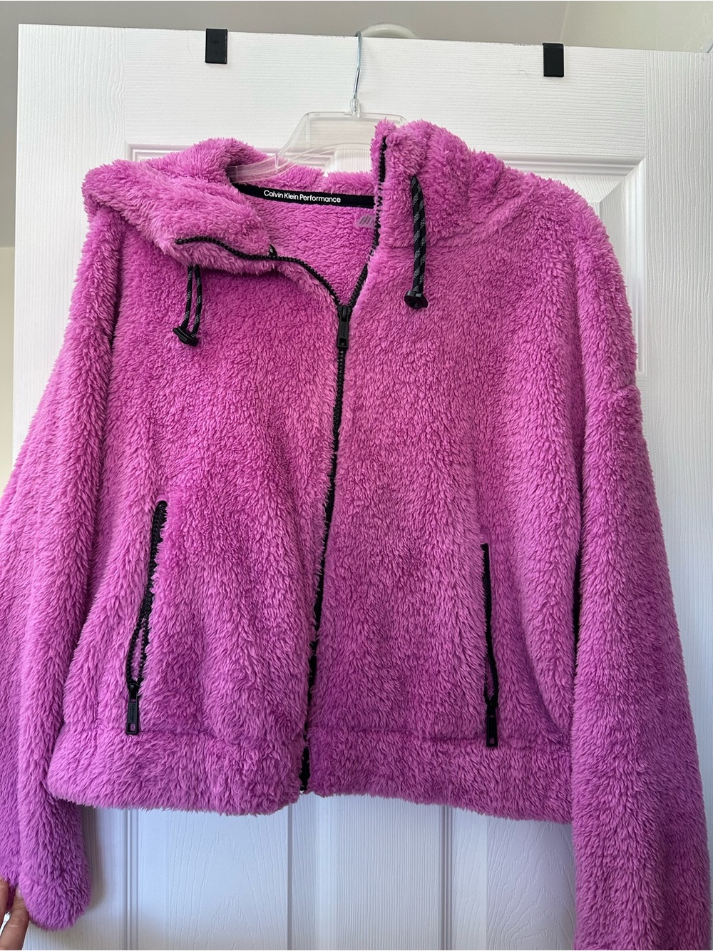 Calvin Klein Performance Women's Pink Plush Zip-Up Hoodie
